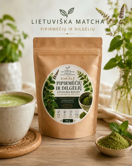 PIPIRMĖČIŲ IR DILGĖLIŲ LIETUVIŠKA MATCHA